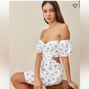 Reformation Emilia Linen Dress Blaire - Size 0